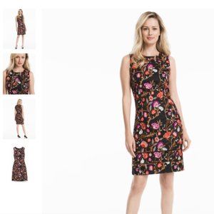 Embroidered Floral Sheath Dress - White House Black Market - Size 2